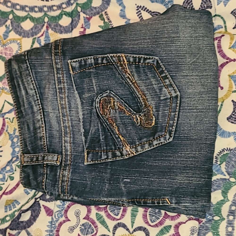 Silver] Sz 28 dk wash silver jeans!